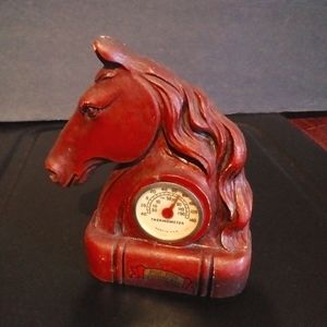 Antique Burwood Horse Head accurate Thermometer